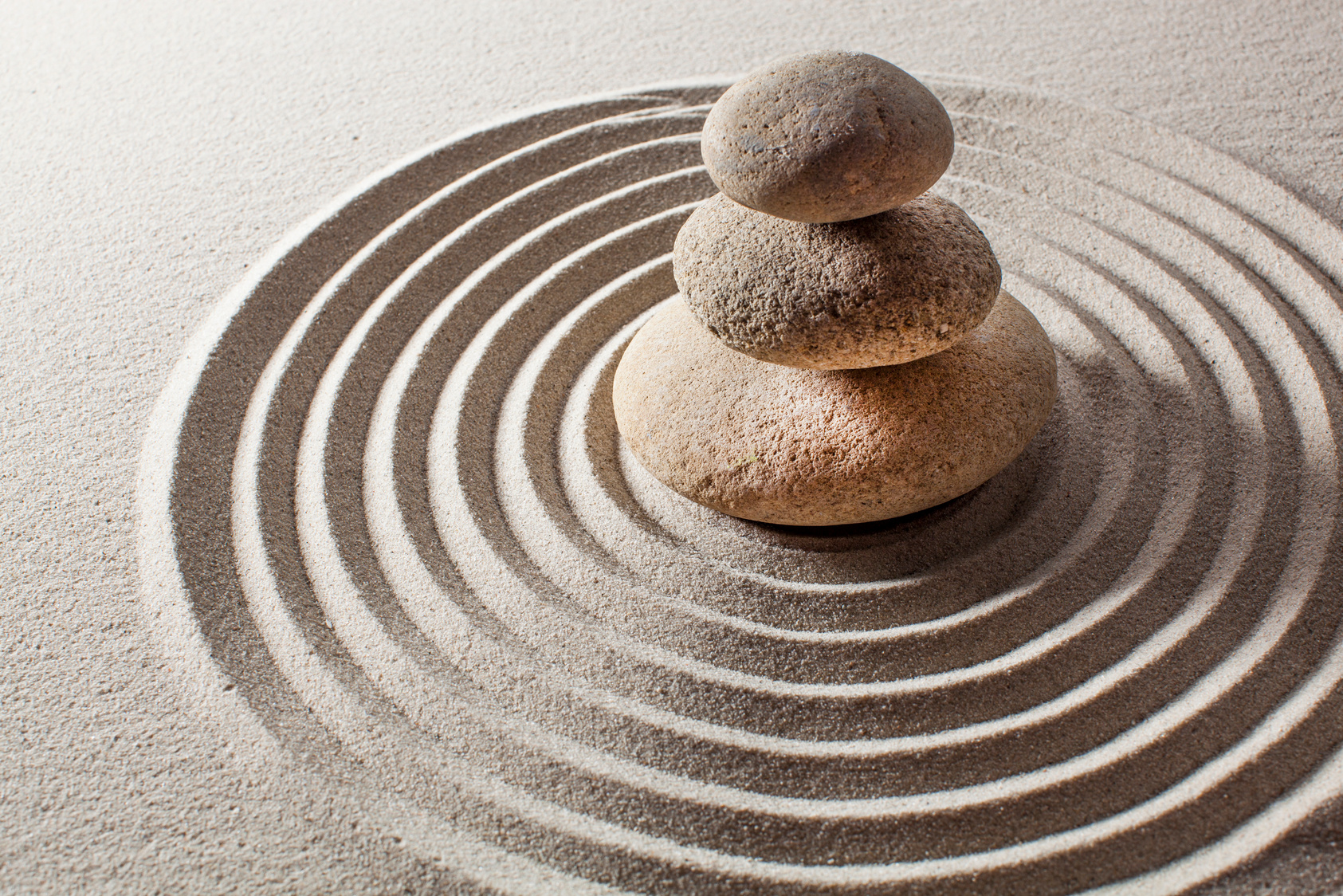 mineral tranquility with balancing pebbles